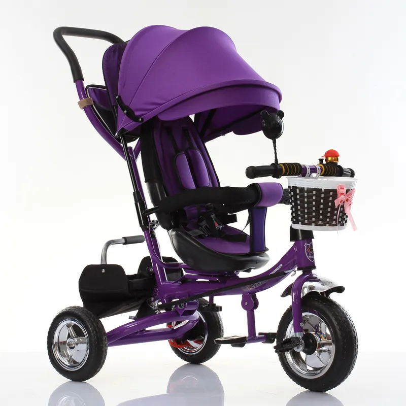 2024 enfant haute qualité en acier à haute teneur en carbone enfants tricycle bébé tricycle avec parapluie enfants
