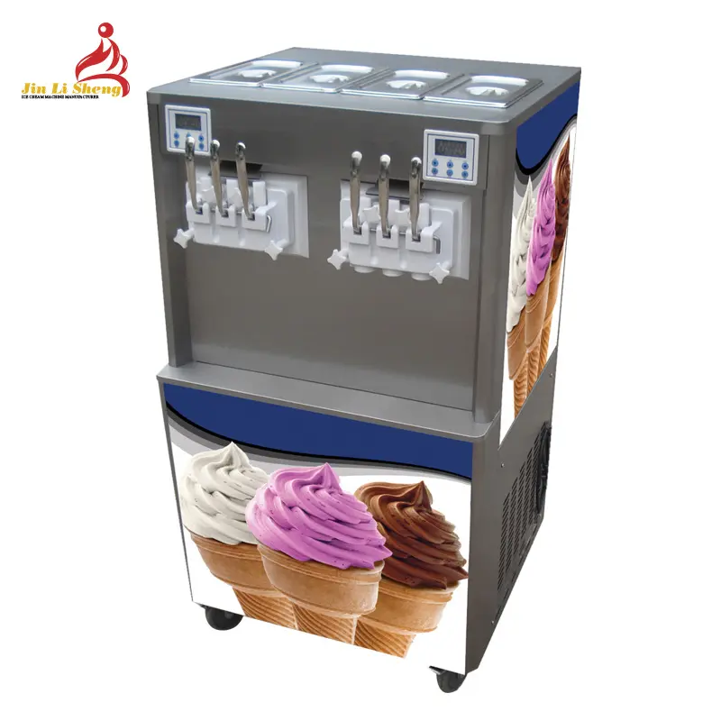 Machine distributrice de crème glacée, dispositif Commercial de grande capacité, 60 l, pour 6 parfums, yaourt et glaces de service manuel en promotion