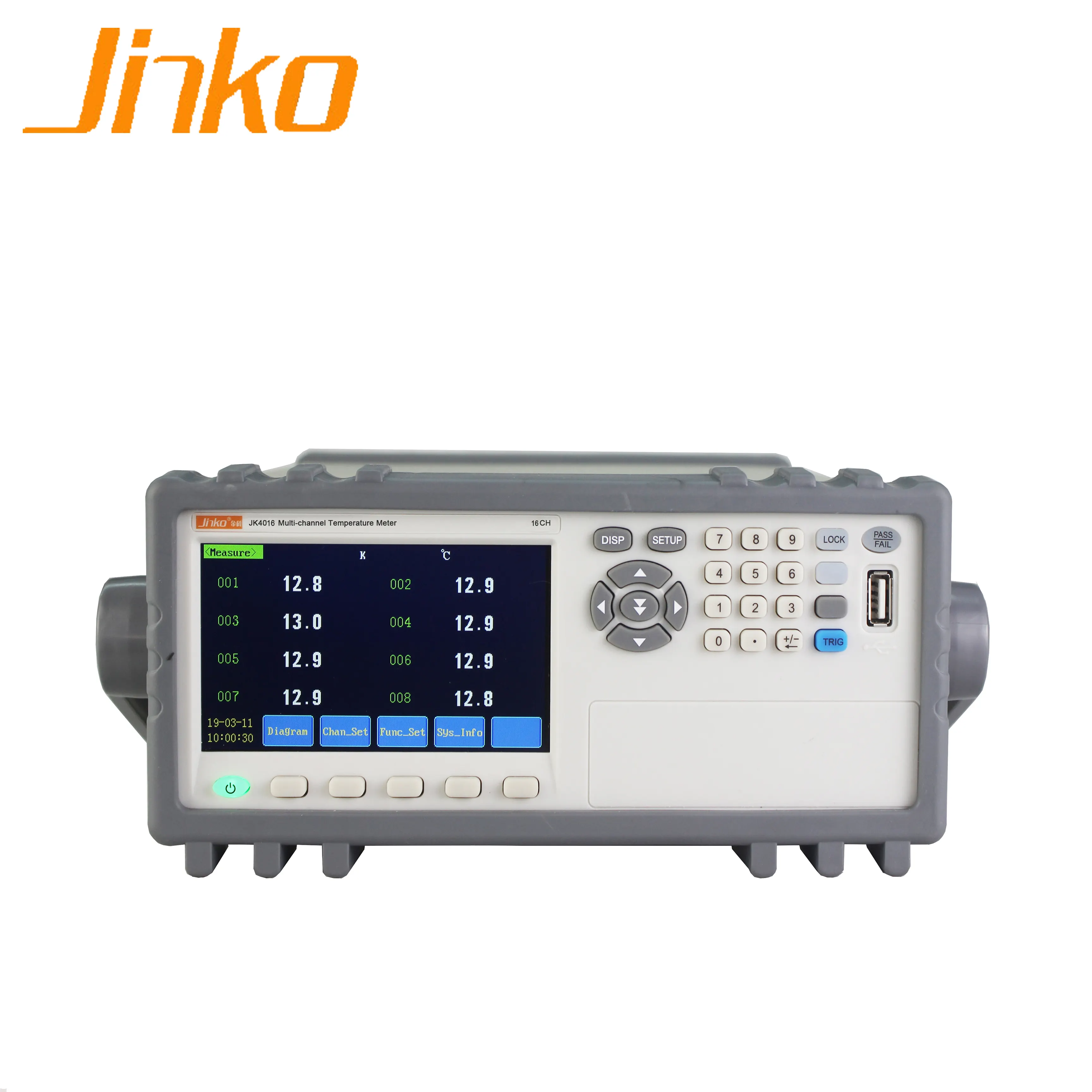 Jinko termômetro, alta qualidade multi canal temperatura jk4016 tela lcd medida faixa-200 a 1800 graus uso da indústria