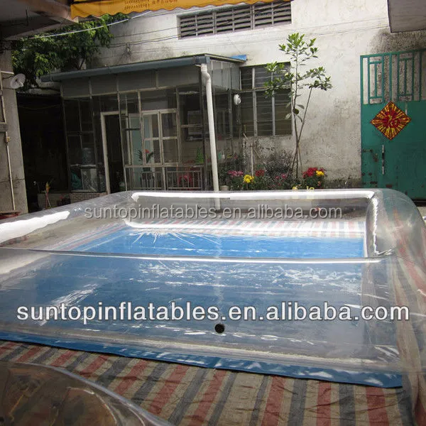 Piscina transparente inflável transparente com 0.8mm pvc de melhor qualidade