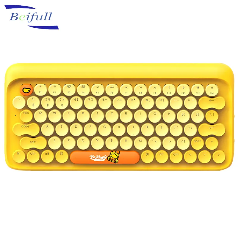 Lofree-Teclado mecánico, inalámbrico, amarillo, B Duck DOT, Retro, BT, envío gratis