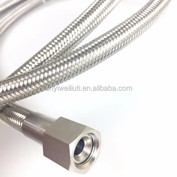 PTFE Stainless Steel 304 Braided Flexible Hose with 1/4 JIC fitting