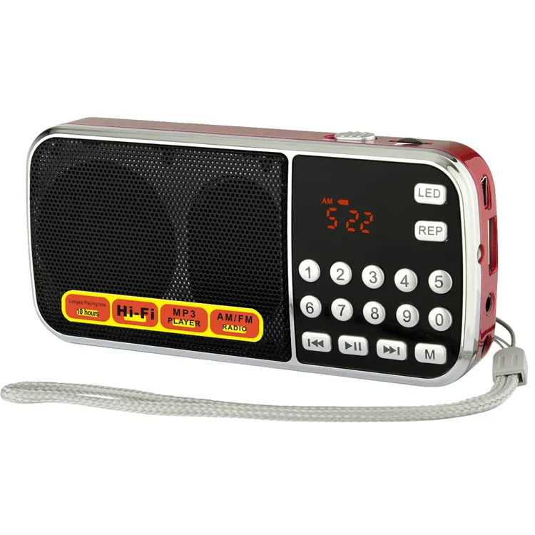 FM /AM radyo Adudio oyuncu, TF kartı ve USB Flash sürücü MP3 müzik çalmak, LED ekran taşınabilir elektronik ürün L-088