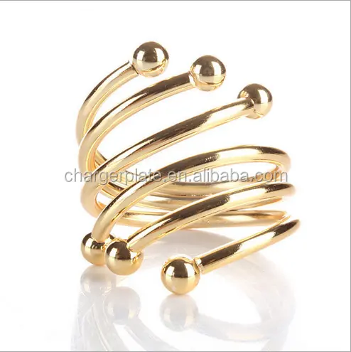 Anillos de servilletas de Metal, dorado y plateado para decoración de boda, venta al por mayor, baratos