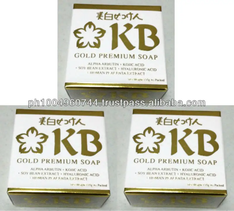 3 KB Gold Premium Whitening Arbutin Kojic Acid Rosehip Placenta Soap