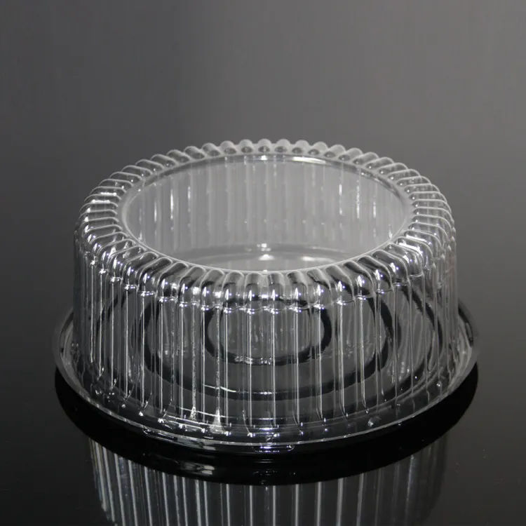 Contenitori per dolci rotondi in plastica trasparente da 12 pollici usa e getta di alta qualità di fabbrica con coperchio a cupola alta