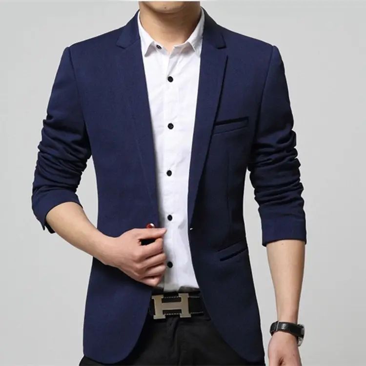 Toptan özel son basit tasarım fit takım elbise erkek blazer ceket