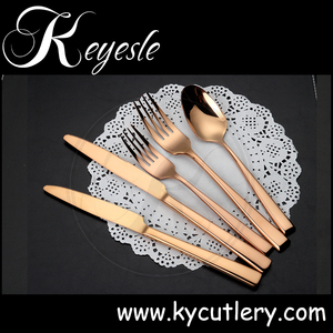 Logo tùy chỉnh <span class=keywords><strong>keyelse</strong></span> Đồng dao kéo, Tây Ban Nha Rose Gold dao kéo, thiết lập dao kéo thép không gỉ đóng gói với dao nĩa và muỗng - Product Image 4