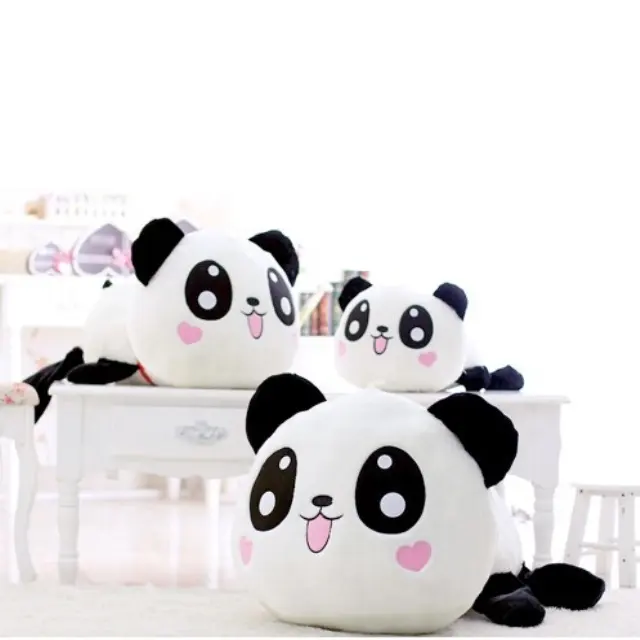 Dropshipping Cartoon Animal Plush Big Head Panda Doll Large Plush sdraiato Panda Throw Pillow farcito Sleeping Bolster Cushion Toy