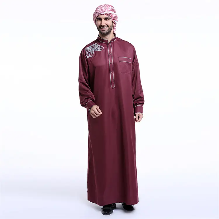 Mới Nhất Trực Tuyến Abaya Designs 2018 Bán Buôn Dubai Men Thobe Quần Áo