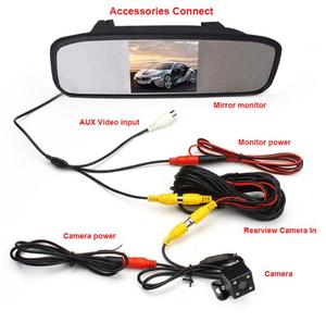 Aparcamiento sistema de sensores Con 4,3 pulgadas tft LCD Monitor espejo + parte trasera vies Cámara + timbre sensores de aparcamiento con caja de venta al por menor - Product Image 5