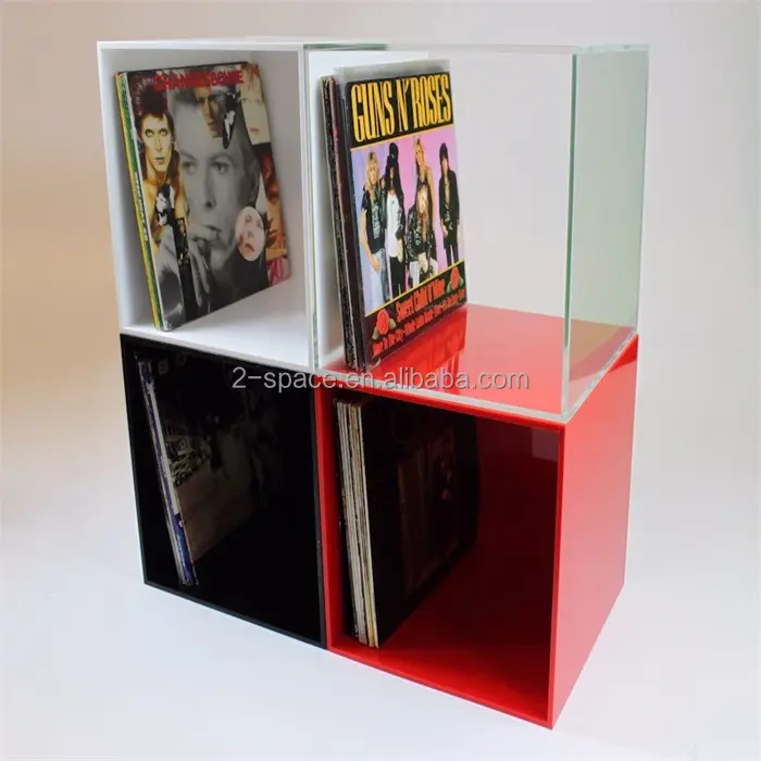 Cubos De Exibição Revista 5 Face perspex Acrílico transparente caixa de armazenamento de registros