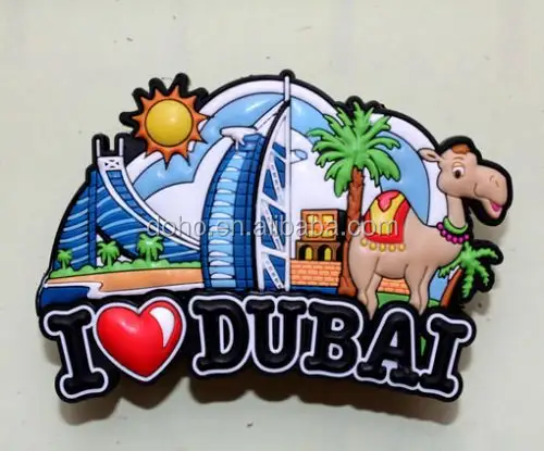 Commercio all'ingrosso di SOUVENIR TURISTICI di Gomma Dubai MAGNETE DEL FRIGORIFERO UV Protetto Stampato magnetica calendario perpetuo --- DH20864