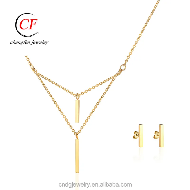 Chengfen Factory Direct Sale Wholesale New Design Brazilian Moti Gold Jewelry Half Set