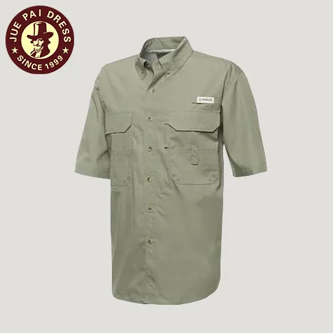 Camisa deportiva de secado rápido, camisas de Safari al aire libre, camisa informal de fondo redondo para hombre