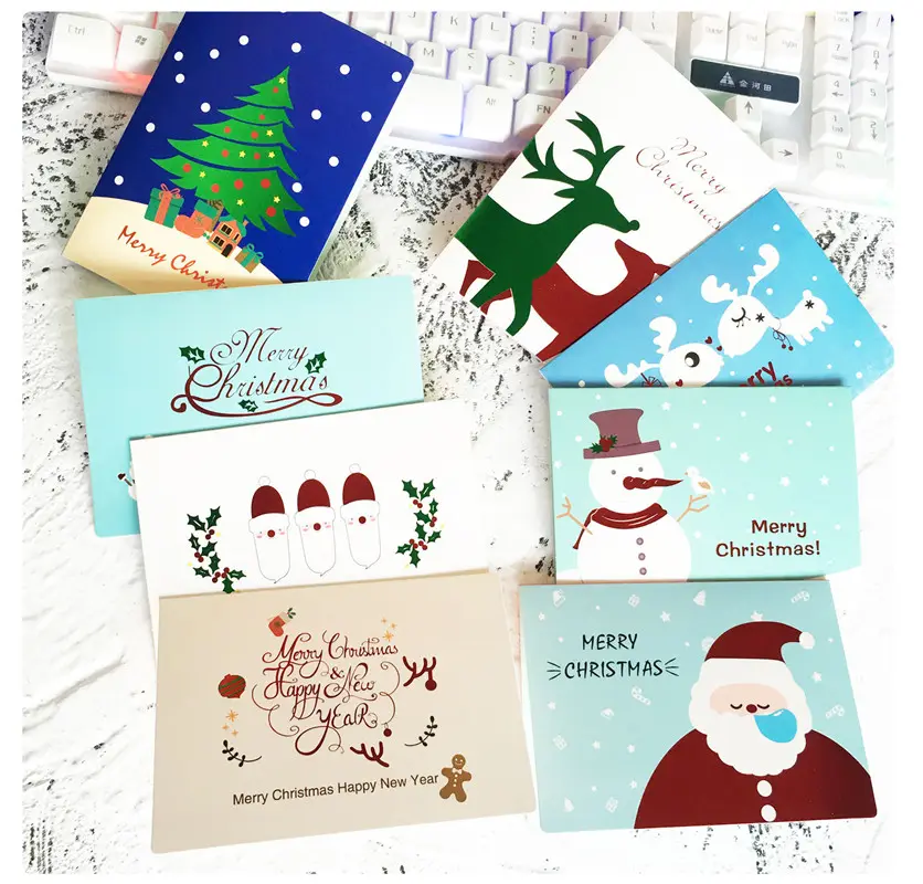 Tarjeta de agradecimiento A5, directamente de fábrica, tarjeta de felicitación navideña con diseño personalizado