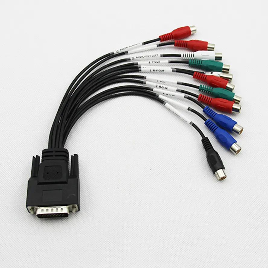 Черный 15 см D SUB 26 pin штекер к 11 RCA разъем кабель для видео и аудио