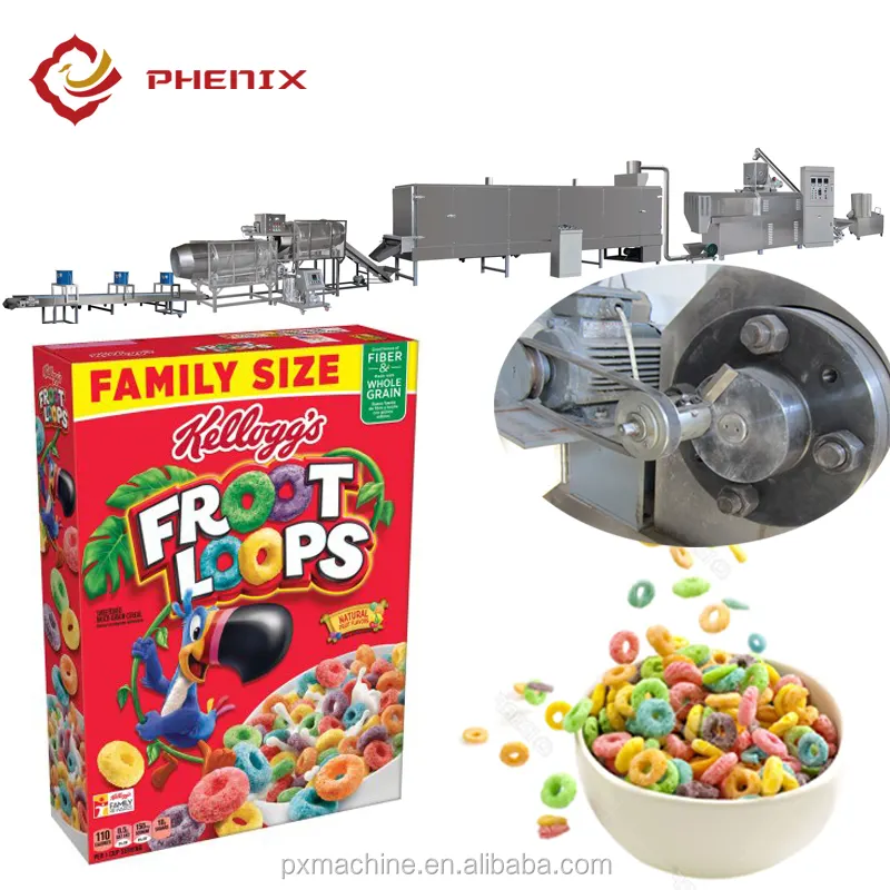 Máquina de extrusor cereal automática para fazer comida, pequeno-almoço, flocos de milho