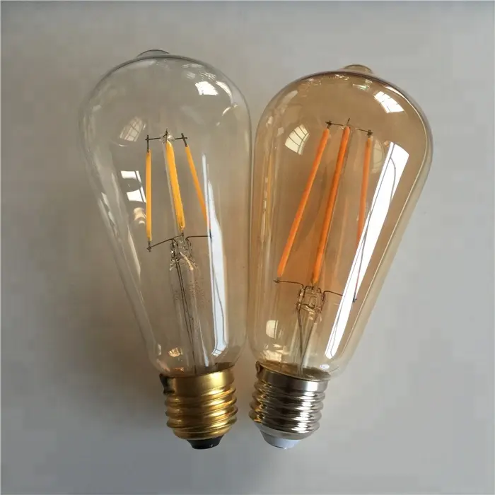 Bombilla de filamento LED Vintage ST64 para restaurante, decoración Edison, lámpara recta y espiral COB, filamento 4W 6W 8W