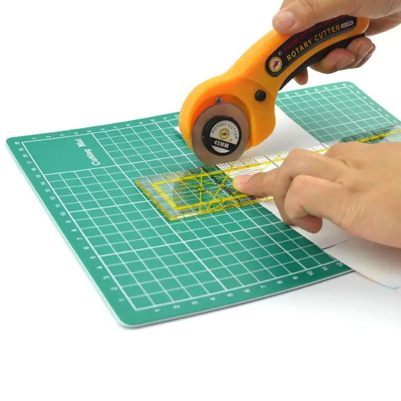 Arte & Artesanato Projetos Régua profissional Corte Mat Set para Tecido Quilting Costura e todos Auto-cura dupla face Rotary A4