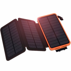 可定制10000毫安时可折叠太阳能银行便携式外部电池组，带USB输出，可充电高容量 - Product Image 1