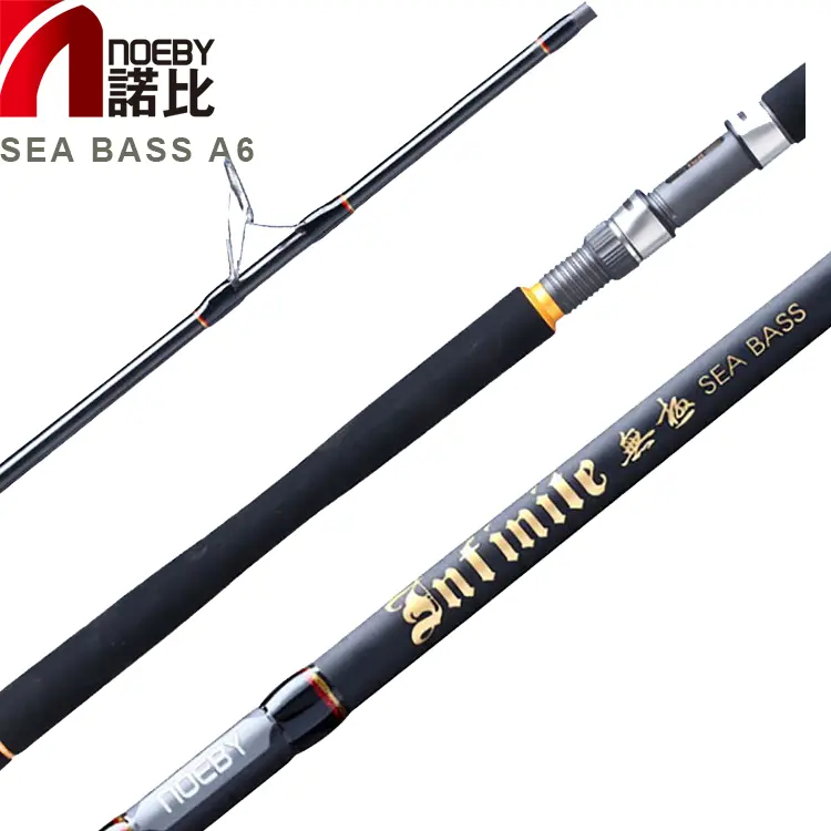 Tongkat Pancing, Tongkat Memancing Bass Laut Panduan Fuji Serat Karbon 2 Bagian Air Asin A6 INFINITE