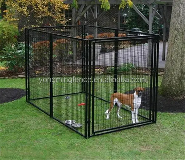 Toz kaplı siyah kaynaklı tel modüler 6ft açık köpek kulübesi arka bahçe için (XMM-DK11)