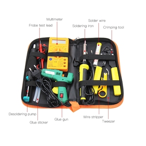 New Hand <strong>Tool</strong> Set for Repairing Including Multimeter Soldering Iron Glue Gun With PU <strong>Bag</strong> - Product Image 1