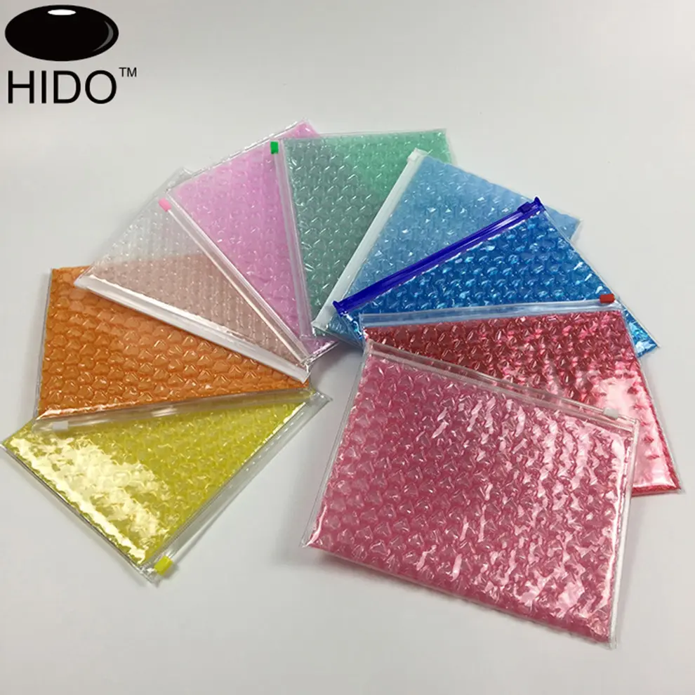 Reutilizável transparente PVC colorido bolha ziplock saco