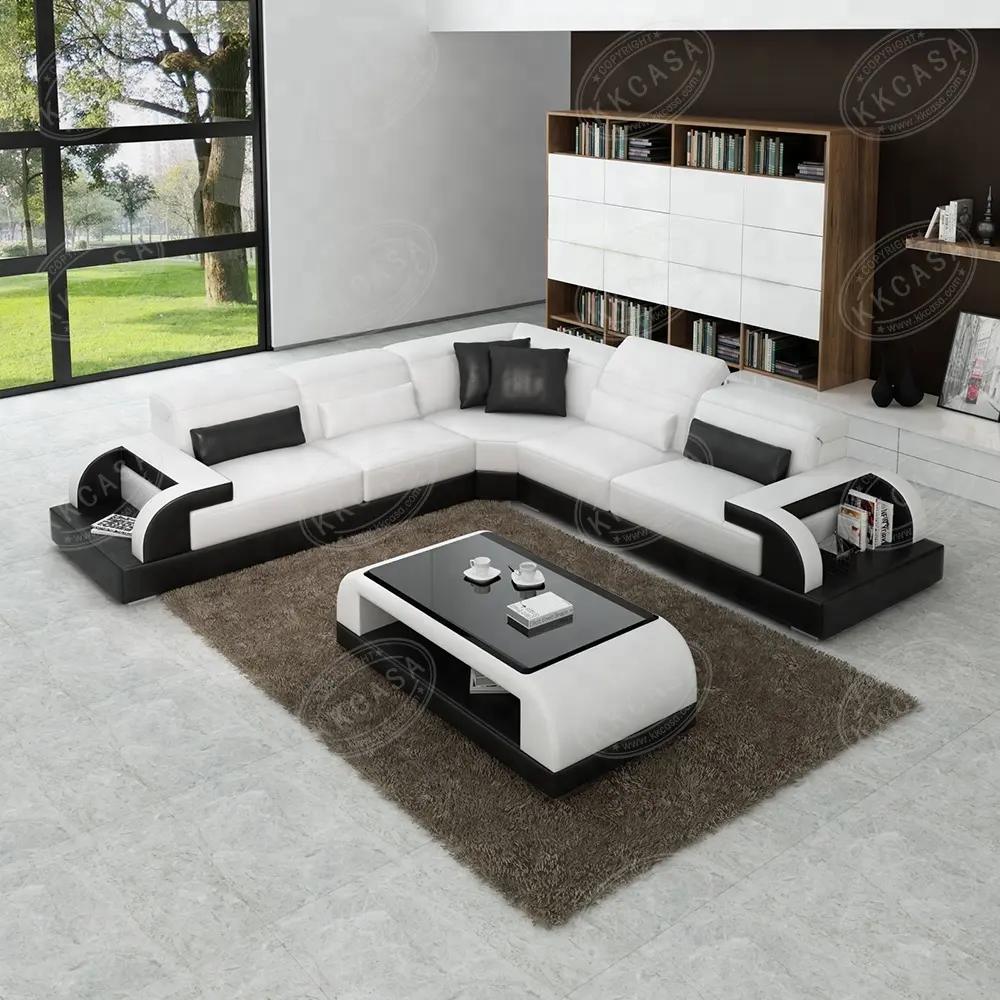 Ultimo stile Italiano soggiorno divani angolo set di design originale prezzo di 5 posti divano set