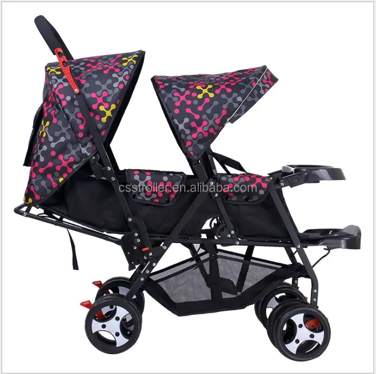 Nieuwe model opvouwbare 2-in-1 trolley kinderwagen tweeling dubbele