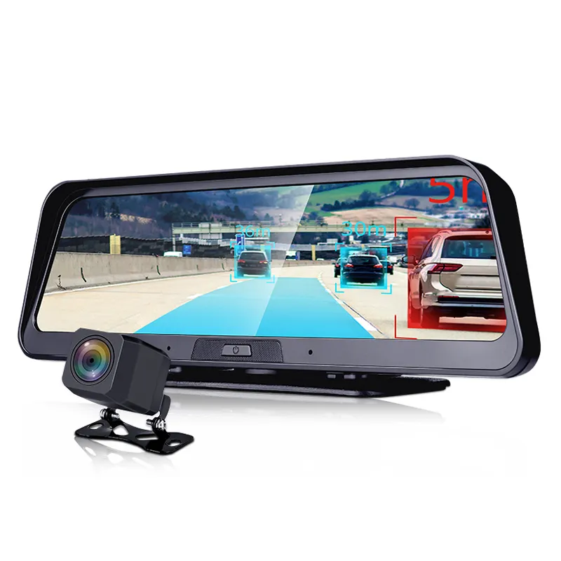 Cámara de salpicadero Full HD para coche, dispositivo DVR con navegación GPS y mapa, WIFI 4G, 10 ", Android, doble transmisión, ADAS, novedad de 2019