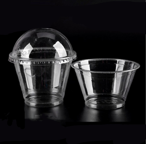 7オンス使い捨てバイオクリア梱包ボウルプディングアイスクリームプラスチックカップドーム蓋 - Product Image 1