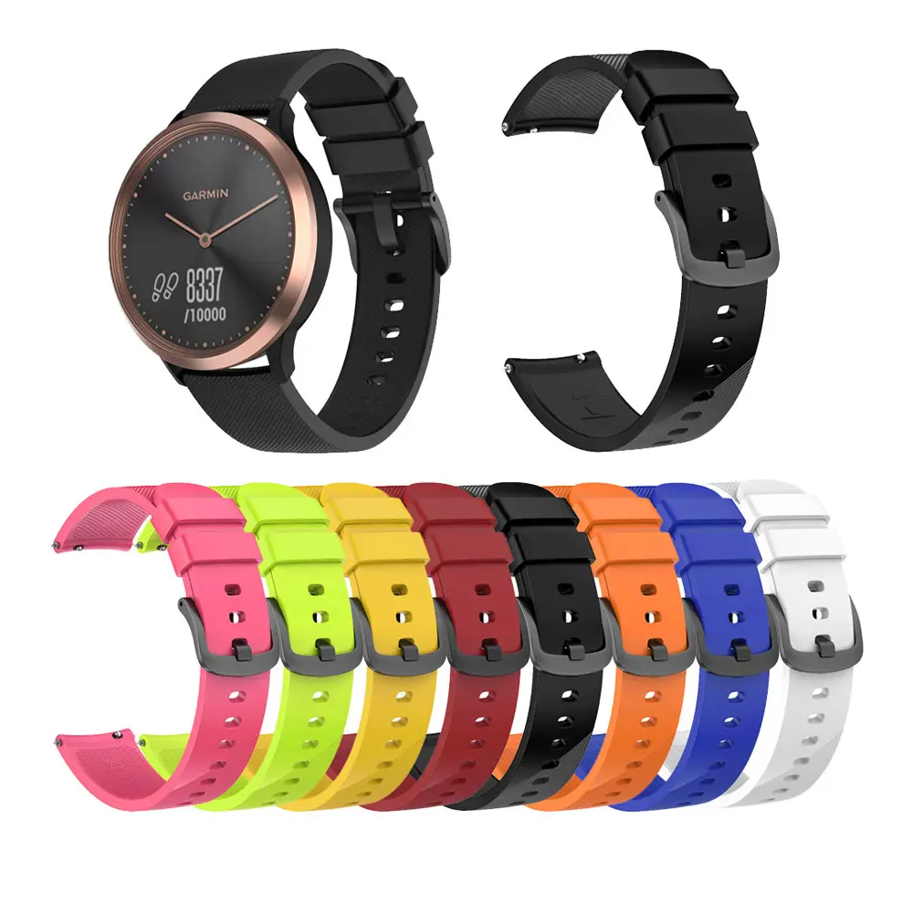 Garmin Vivoactive 3/Vivoactive 3 음악/Vivomove HR/Vivomove 시계 밴드 20mm 퀵 릴리스 실리콘 밴드 용 Tschick 교체