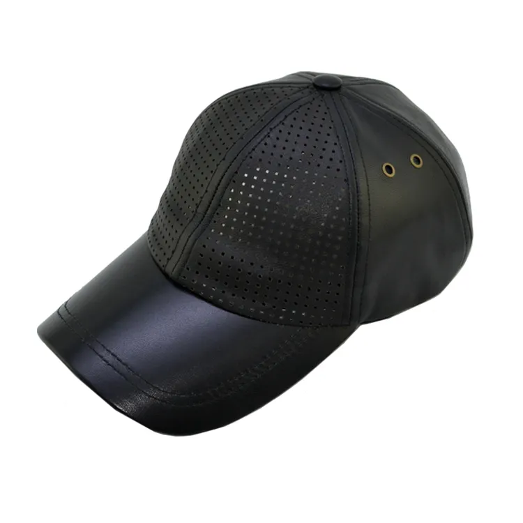 Moda Base traspirante berretti a sfera cappelli da uomo in pelle personalizzata cappello da Baseball nero sport gorras cappello in pelle PU vuoto