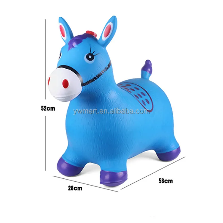 Juguete inflable de PVC para saltar con música para niños, caballo Unisex para niños, juego de niños, fábrica de colores personalizados, impresión al por mayor