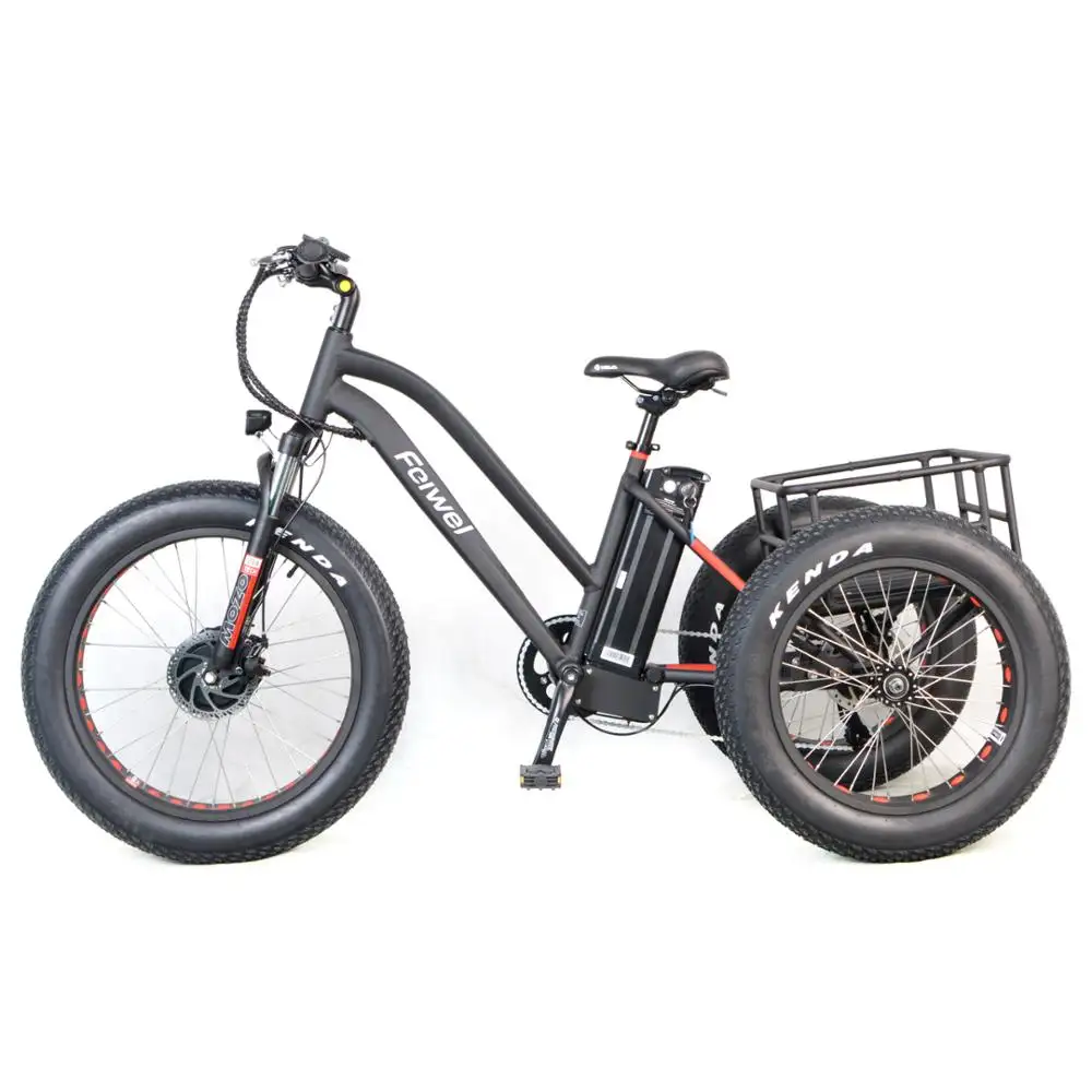 48V triciclo elettrico/grasso pneumatico elettrico cargo bike/bicicletta elettrica max carico 75kg tre ruote e bici elettrico cargo bicicletta