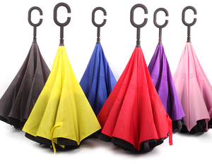 Mais Popular Dupla Camada Invertida Guarda-chuva Colorido Nylon Straight Pattern Controle Manual