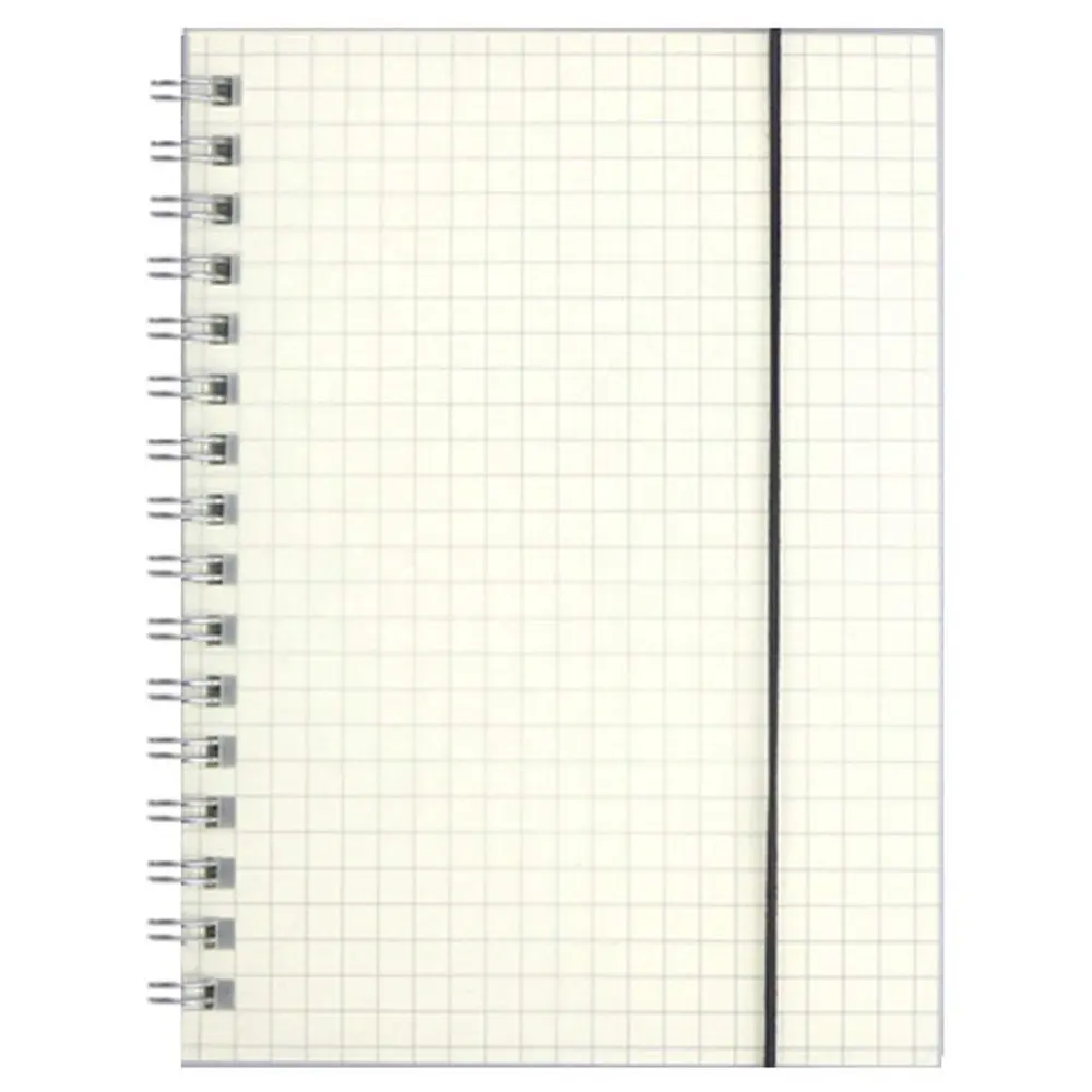 Kustom Buram dan Transparan Hardcover B5/A5/A6 Square Spiral Tahan Air Notebook dengan Elastis Penutupan