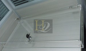 Phổ biến thời trang chất lượng cao pha lê Wall Mount Acrylic Violin/gitar lưu trữ Trường hợp với khóa và thép không gỉ linker - Product Image 2