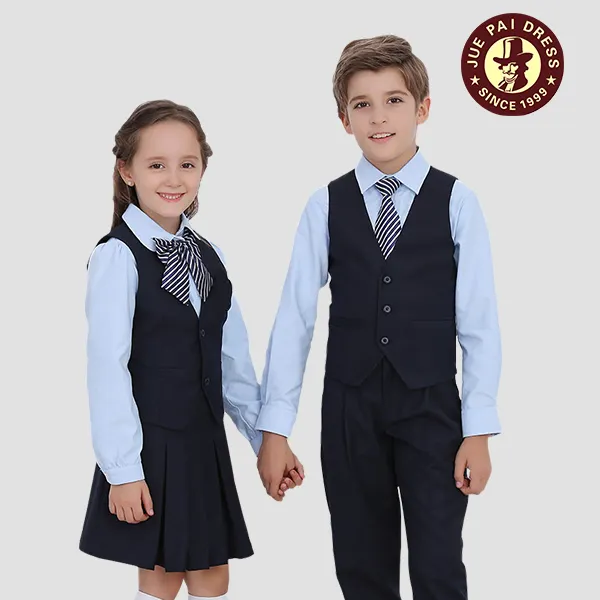 Uniformes de escola primária rosa azul, confortável, terno escolar com os melhores materiais