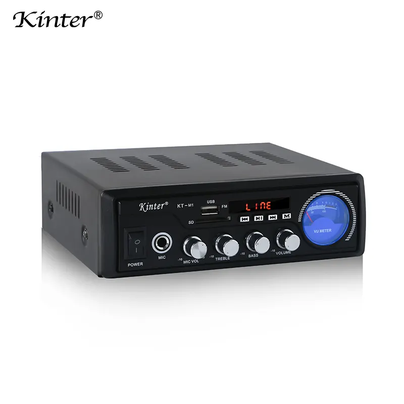 Kinter M1 Usb Sd Fm Mic Mp3 Bt seviyesi ölçer güç ev ses amplifikatörü BT