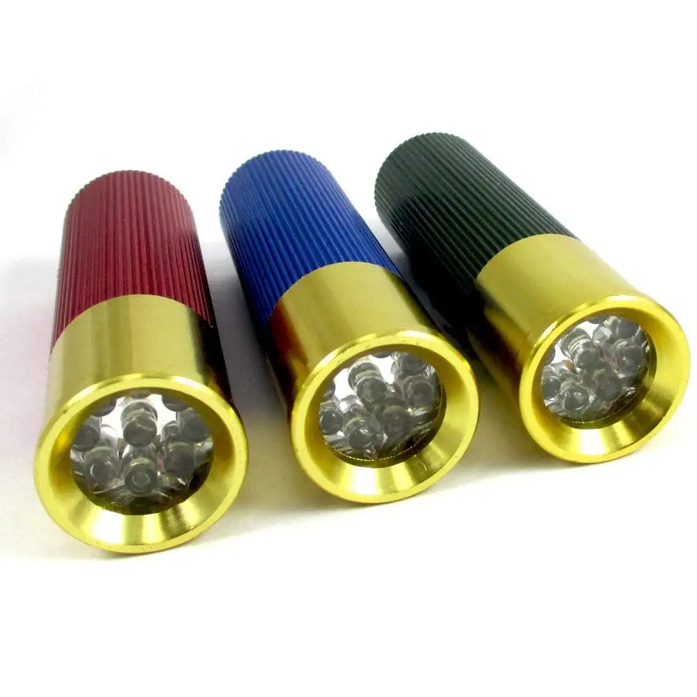 Çin üretici 9 LED av tüfeği kabuk mermi taktik pil güçlü el feneri Metal Led el feneri ışık