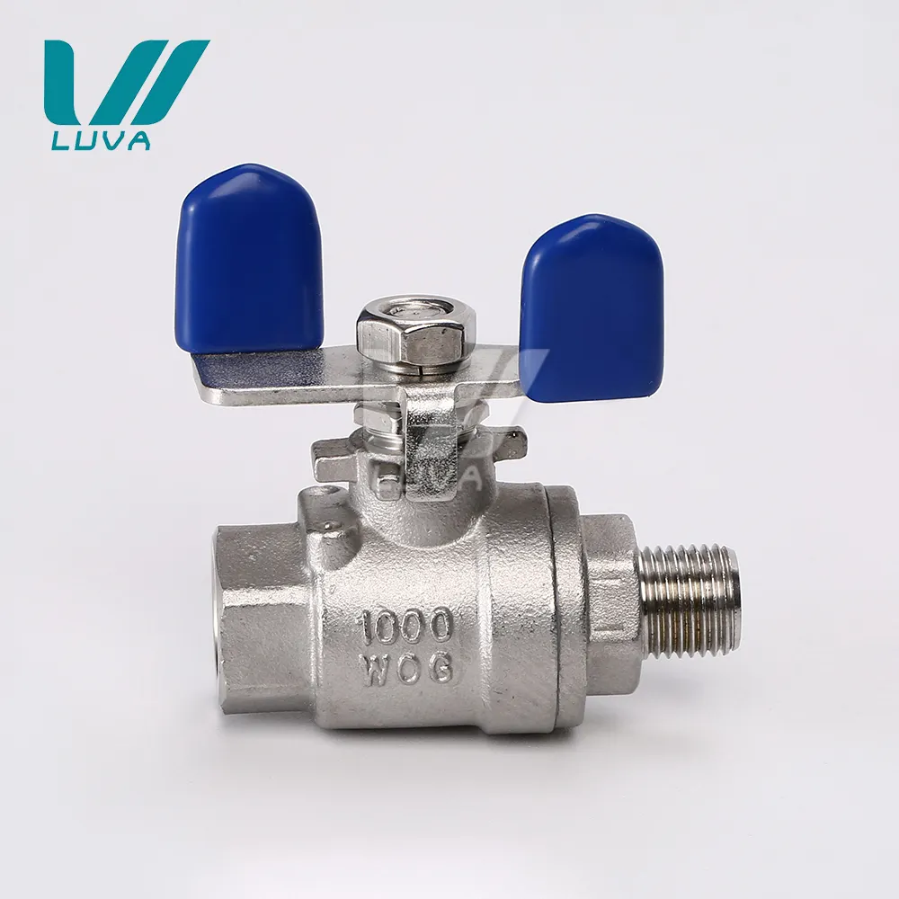 Standard stainless steel thread butterfly handle mini ball valve