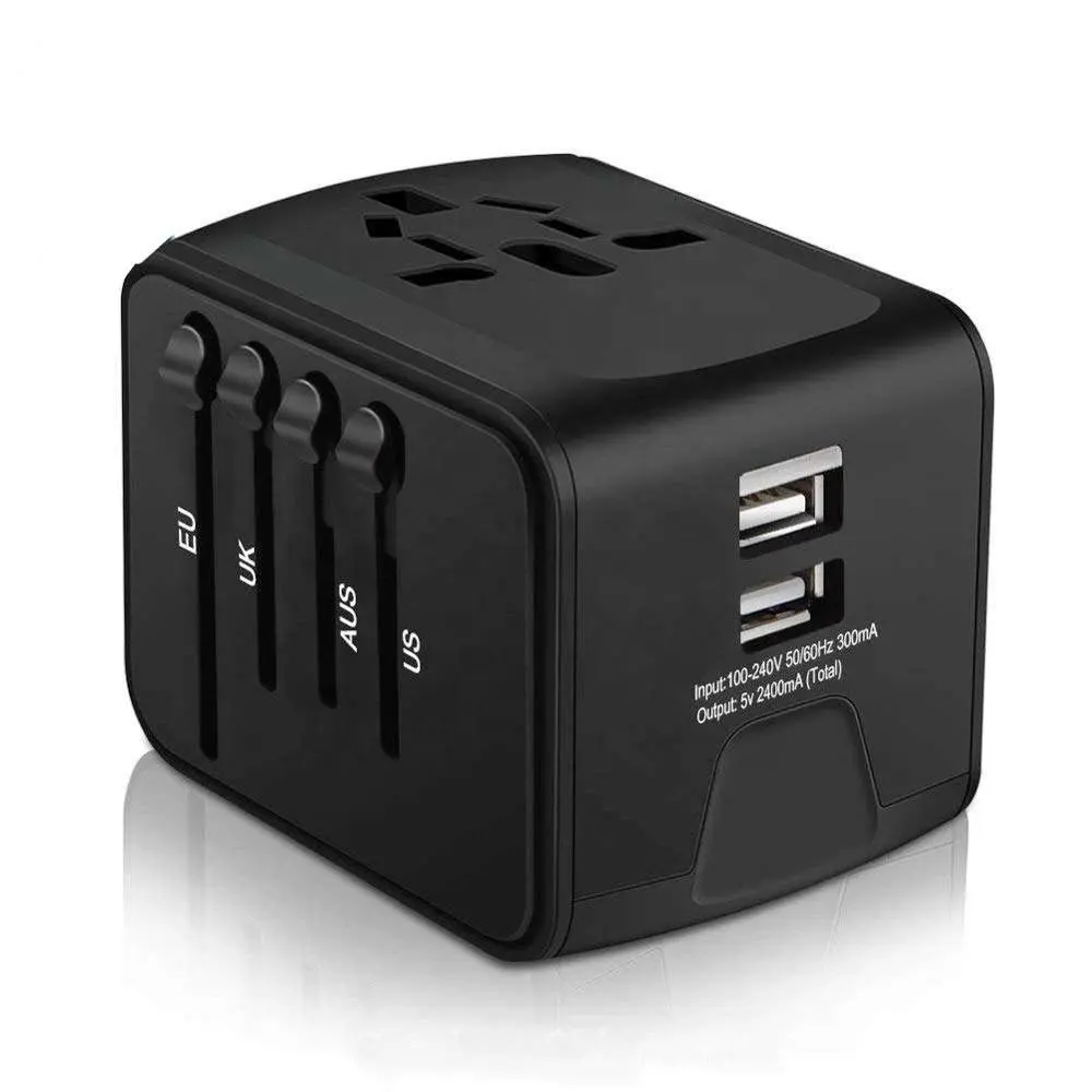 All in one Universal 2USB Travel Adapter 4600mA 2 porte USB universal plug Adapter / world travel plug / global travel adapter