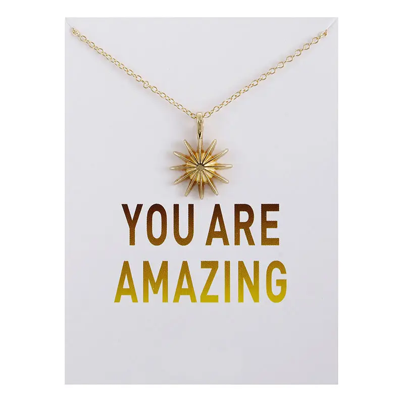 Fashion You Are Amazing Sun Necklaces & Pendants Alloy Pendant Necklace Wish Card Jewelry For Women Girl Jewelry Birthday Gift