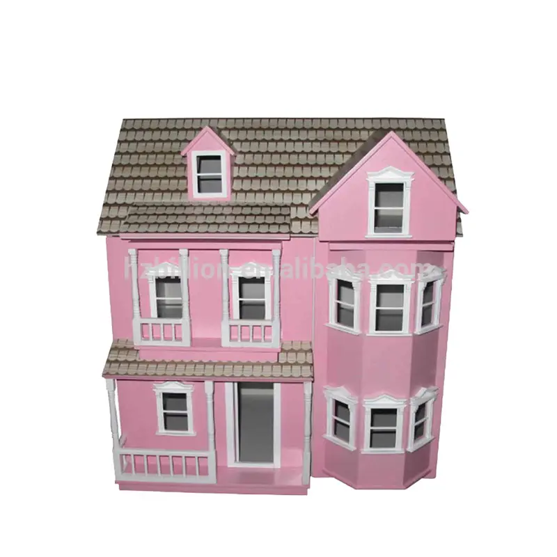 Venta caliente del medio ambiente en miniatura de cartón de casa de muñecas de madera