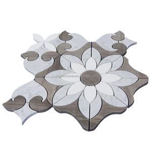 Hot bán carrara trắng new bằng tia nước pattern marble mosaic - Product Image 3