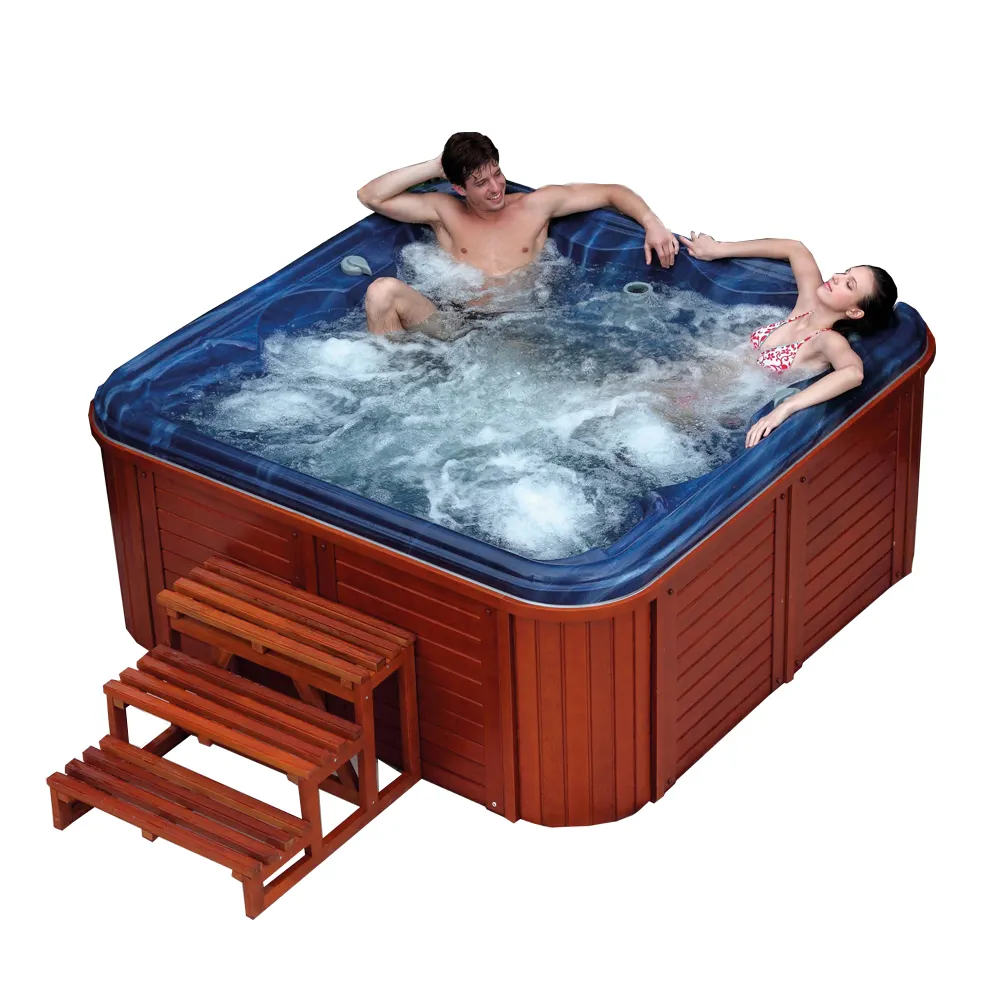 Jacuzzi de fibra de vidrio para exteriores, bañera de hidromasaje de 2x2m, chorro de agua, balboa, oferta