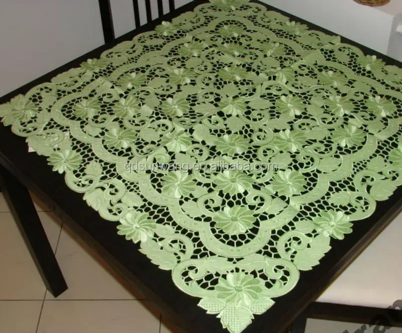 daisy embroidery tablecloth with cutwork